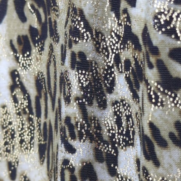 Emily Daniels Womens 1X Roll Sleeve Button-Up Animal Print Blouse - Picture 4 of 13